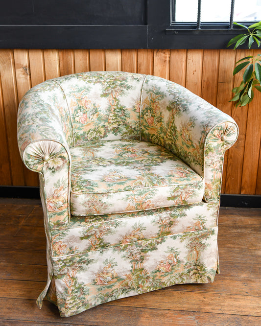 Vintage Toile Tub Chair