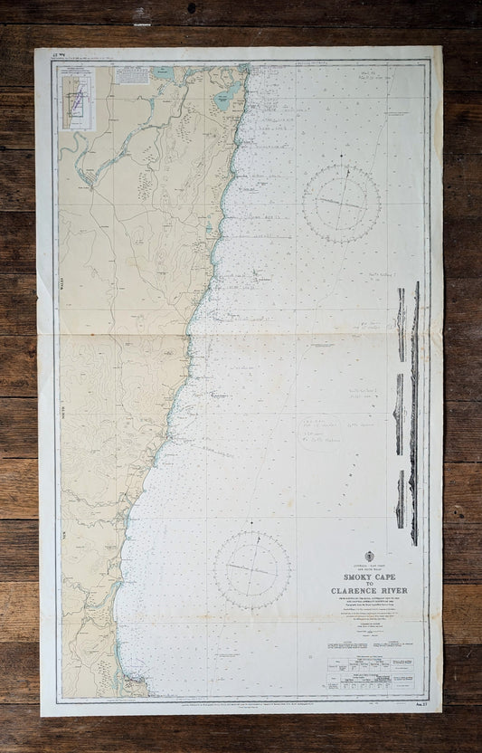 NSW - Smoky Cape to Clarence River including Coff Harbour area Aus 27 Chart / Map