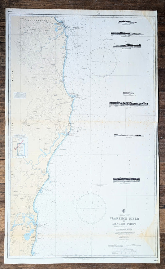 NSW/ QLD - 1962 Clarence River to Danger Point including Byron Bay 30 Chart / Map