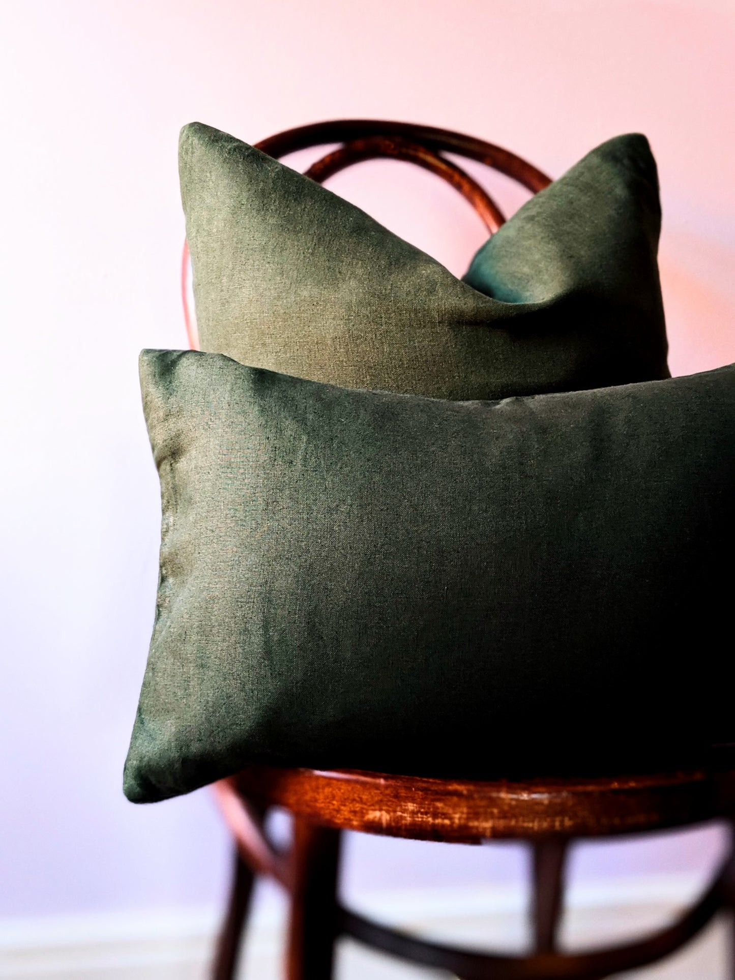 Forest Green Irish Linen Cushion