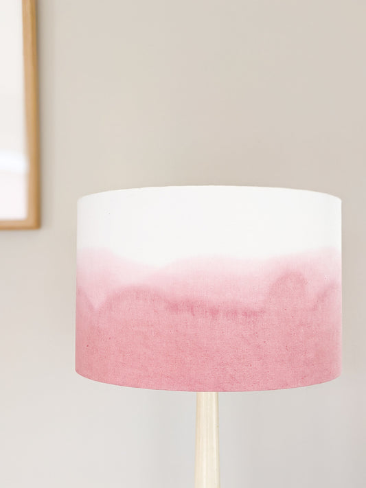 Hand Dyed Linen Ombre Lampshade - Pink and White