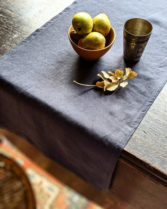 charcoal-grey-table-runner-sami-couper-pure-irish-linen-hobart-tasmania