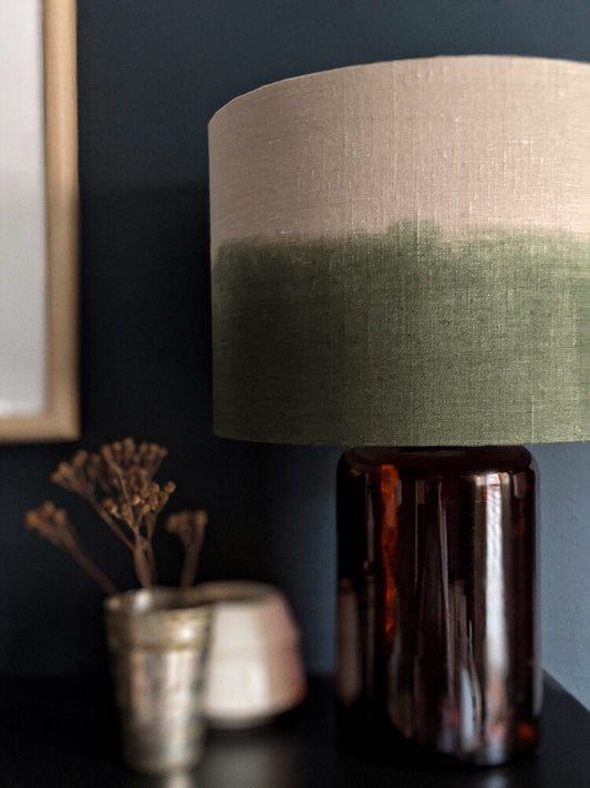 hand-dyed-ombre-gree-natural-lamp-shade-sami-couper-pure-irish-linen-hobart-tasmania