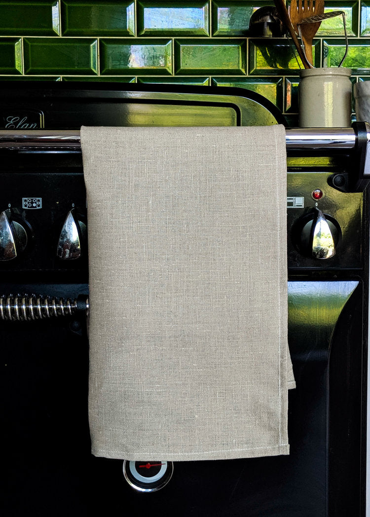 Natural linen tea towel