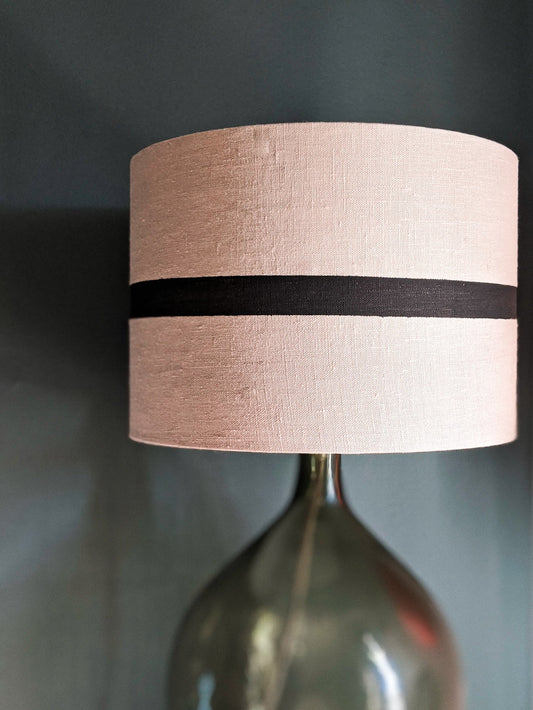 Hand Painted Irish Linen Lamp Shade - Natural and Black